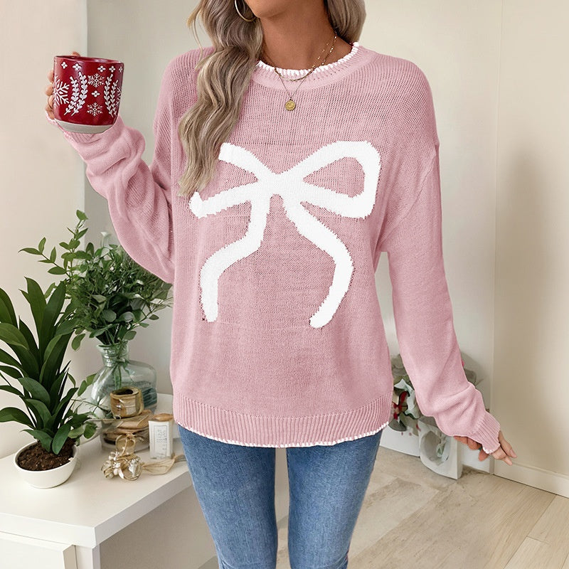 Autumn And Winter European And American Fashion Loose-fitting Long Sleeves Round Neck Christmas Sweater