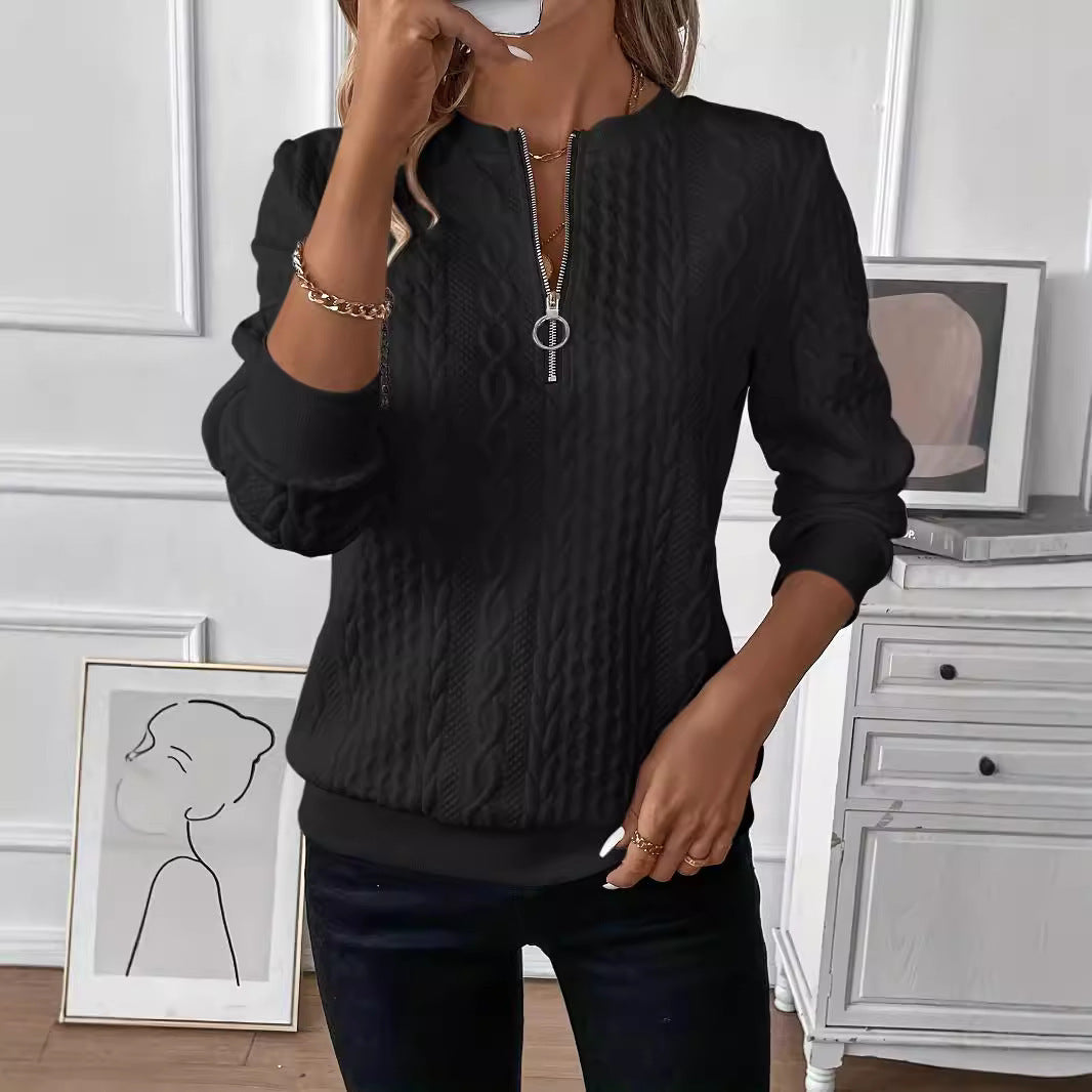 Sweat Matelassé à Fermeture Éclair – Style Street Européen et Américain