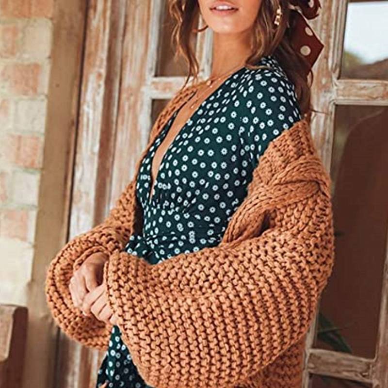 Cardigan Premium Manches Lanterne en Mélange de Poils