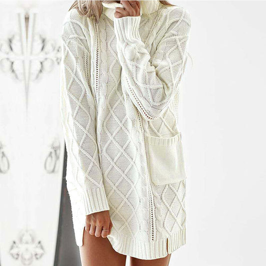 Pull Col Roulé Torsadé Rétro – Chaleur et Style Authentique