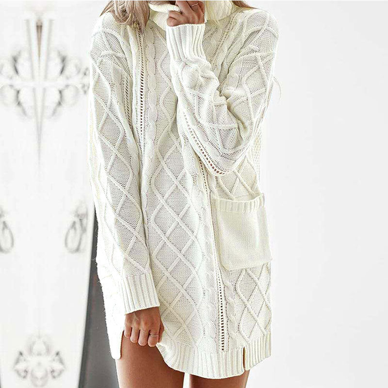 Pull Col Roulé Torsadé Rétro – Chaleur et Style Authentique