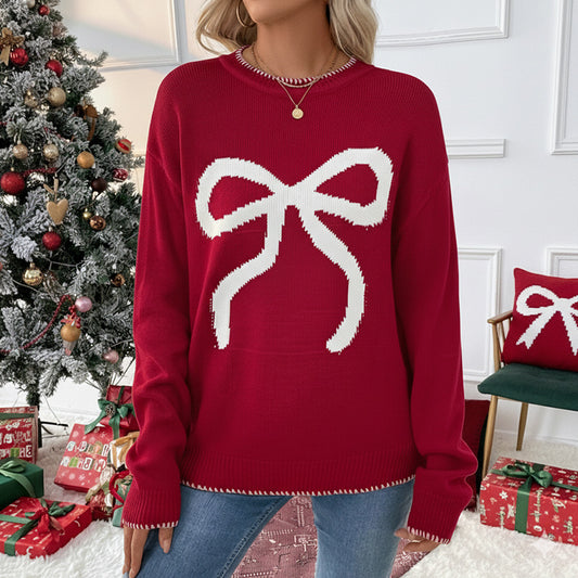 Autumn And Winter European And American Fashion Loose-fitting Long Sleeves Round Neck Christmas Sweater