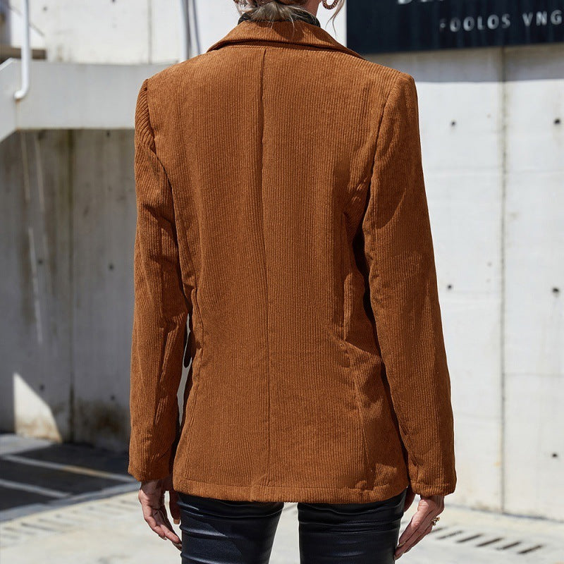 Veste en Velours Côtelé à Double Boutonnage – Élégance Décontractée et Style Intemporel