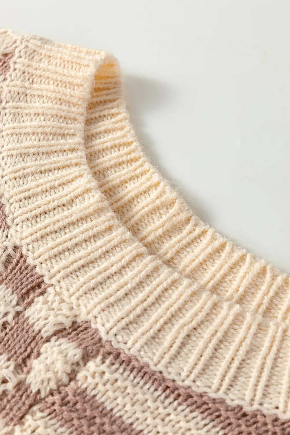 Pull Premium Checkerboard Kaki à Manches Ballon