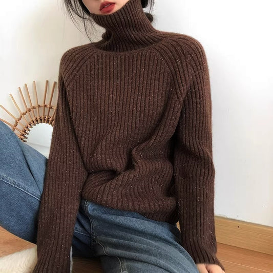 Pull à Col Roulé Brillant et Doux pour Femmes