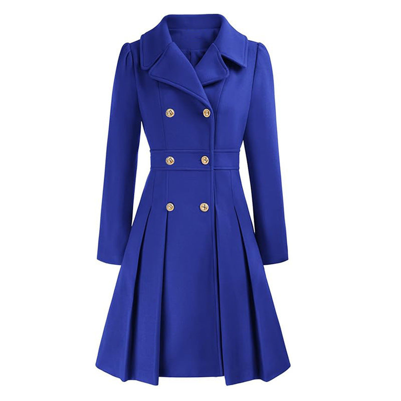 Manteau Femme Style Britannique à Double Boutonnage – Élégance et Charme Classique
