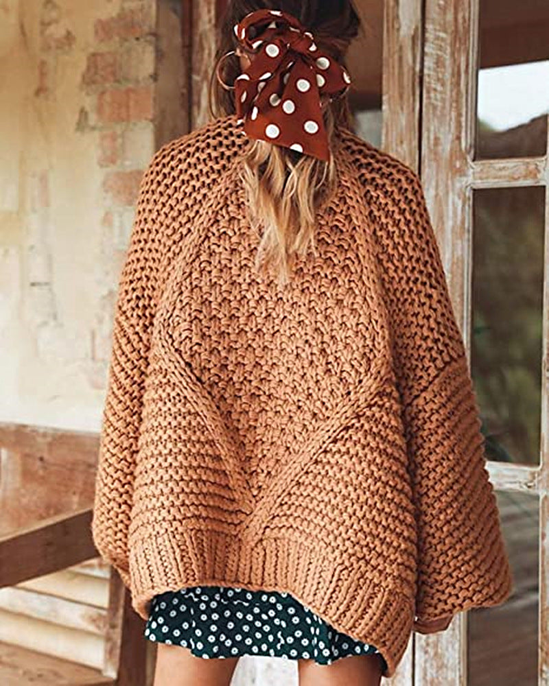 Cardigan Premium Manches Lanterne en Mélange de Poils