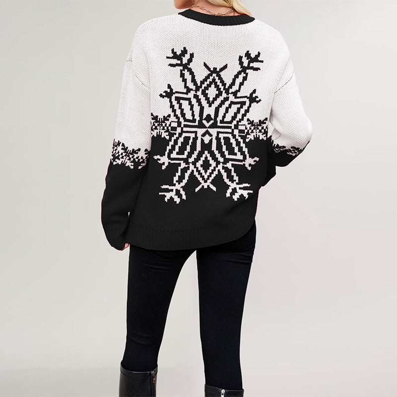 Women's Large Snowflake Casual Sweater